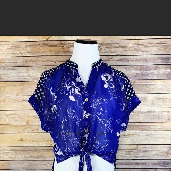 Leifnotes Anthropologie Sheer Printed Blouse - Picture 5 of 7
